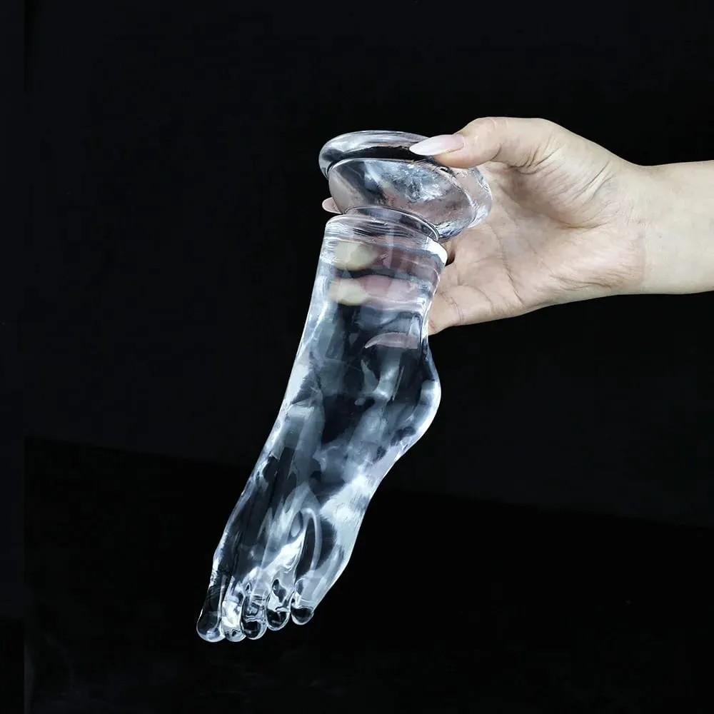 Big Feet Style Anal Plug Big Clear TPE ButtPlug Deep Masturbator Dildo Dilator Stimulator Anal Plug Adult Sex Toys For Women 18+