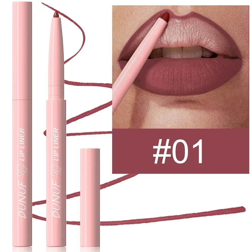 1Pc Tapered Nib Lip Liner Pencil Matte Plumping Lip Stain Lasting Waterproof Fine Lipstick Slim Lip Outline Contour Make Up Pink
