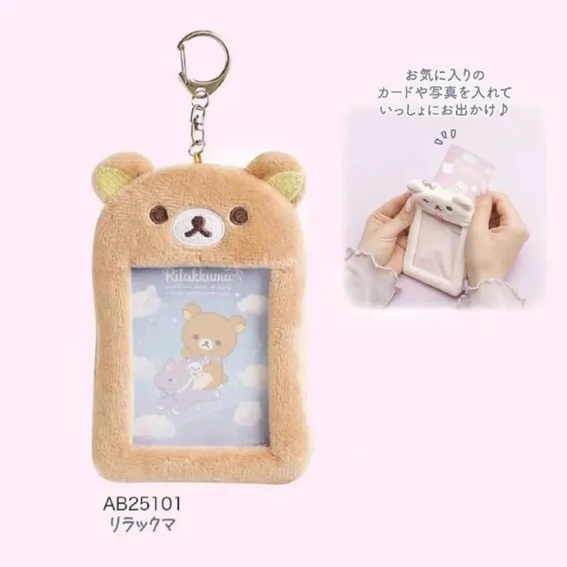 Plyšáci Rilakkuma Držák průkazu Klíčenky Nové Anime Medvěd Relax Obal na cestovní pas Klíčenka Školní autobus Bankovní karty Tašky Přívěsky Dárek