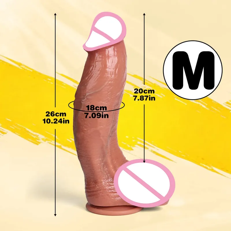 Mainan Seks Dewasa Penis Tebal Silikon Realistis Dildo Bend untuk Wanita Dildo Masturbasi Vagina Anal dengan Pemijat Kontol Cangkir Isap