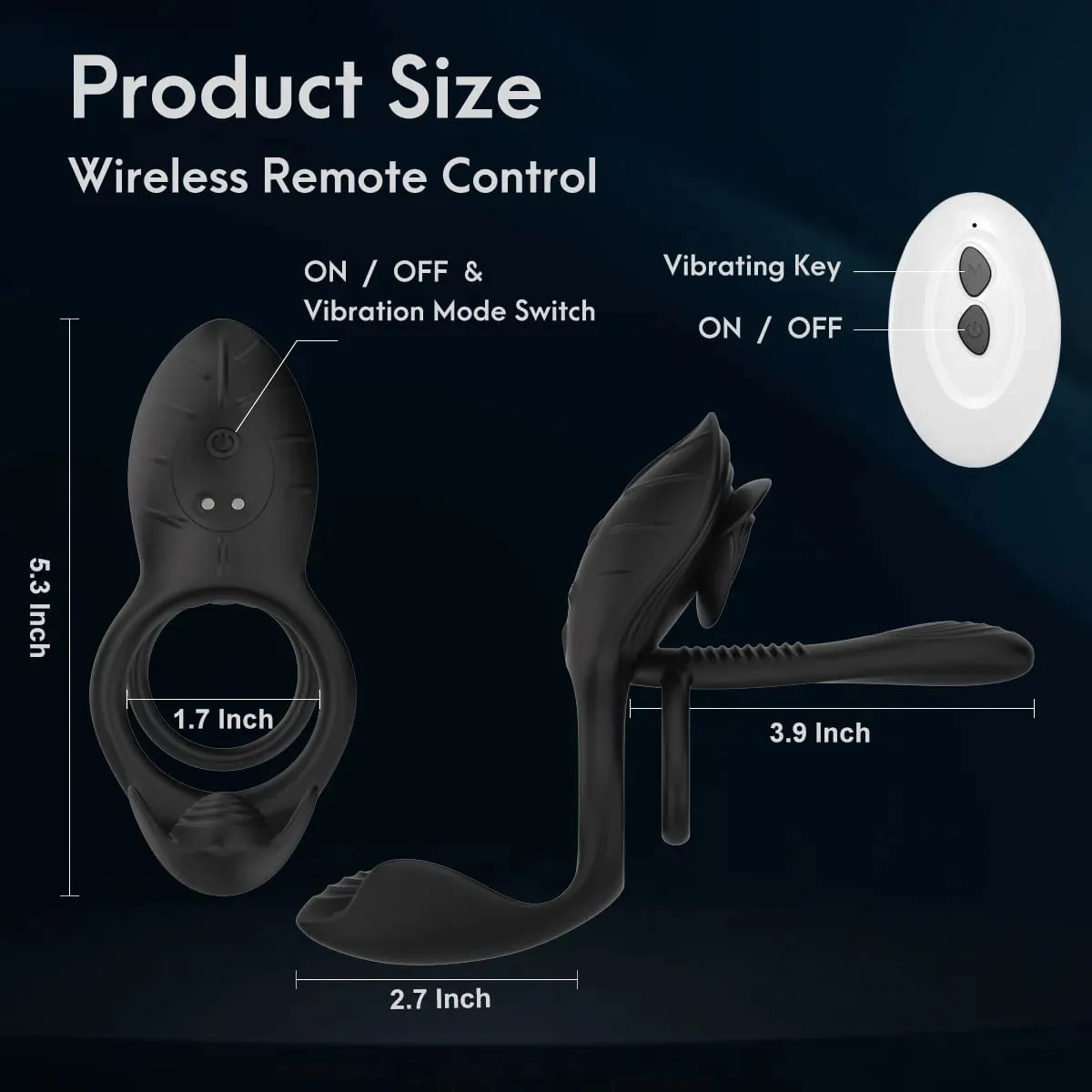 Cock Ring Vibrating for Men Ejaculation Delay Male Erectile Penis Ring G-Spot Clitoris Anal Stimulator Adult Sex Toy for Couples — image 3