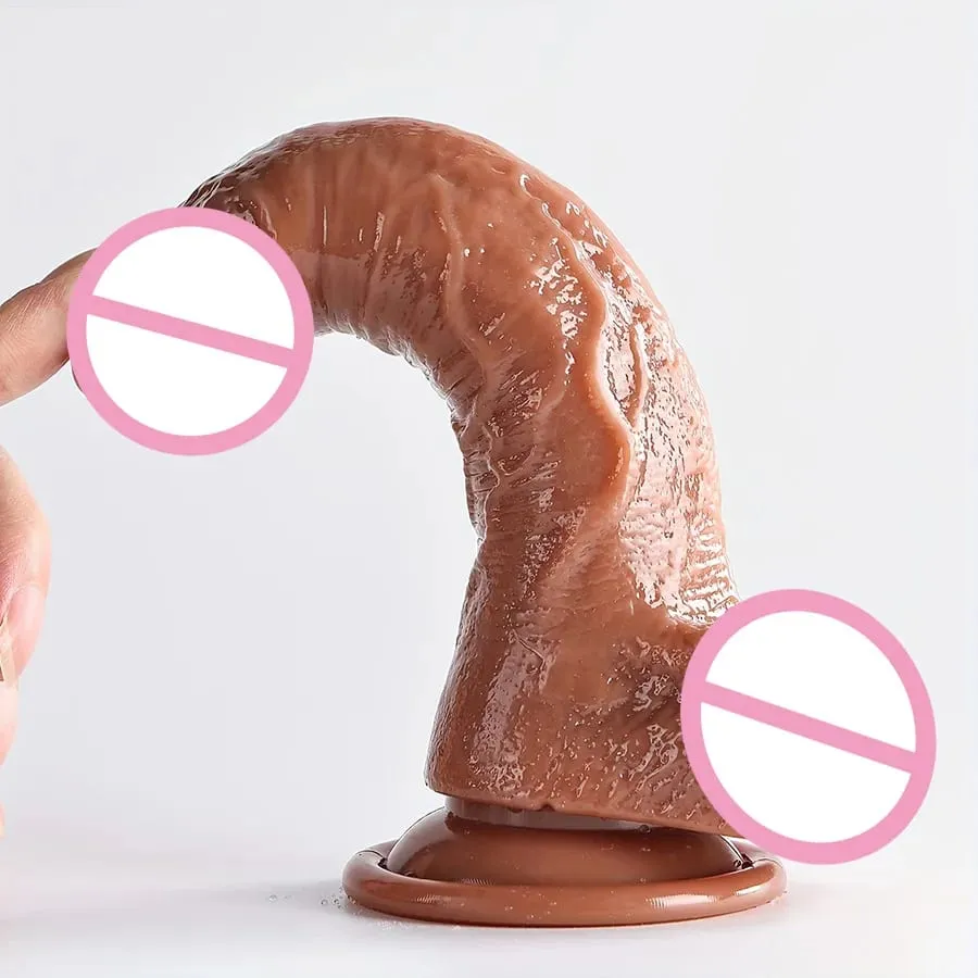 Realistiska mjuka dildos med stark sugkopp Onani Stor G-punkt Dildosexleksak Lämplig för kvinnor och par Vagina Anal Stimulator Vuxna Sexleksaker för kvinnor Erotisk dildo Penis Analplugg Kvinna Män Penis Vuxen Spel Nybörjare Anal Dil — image 3