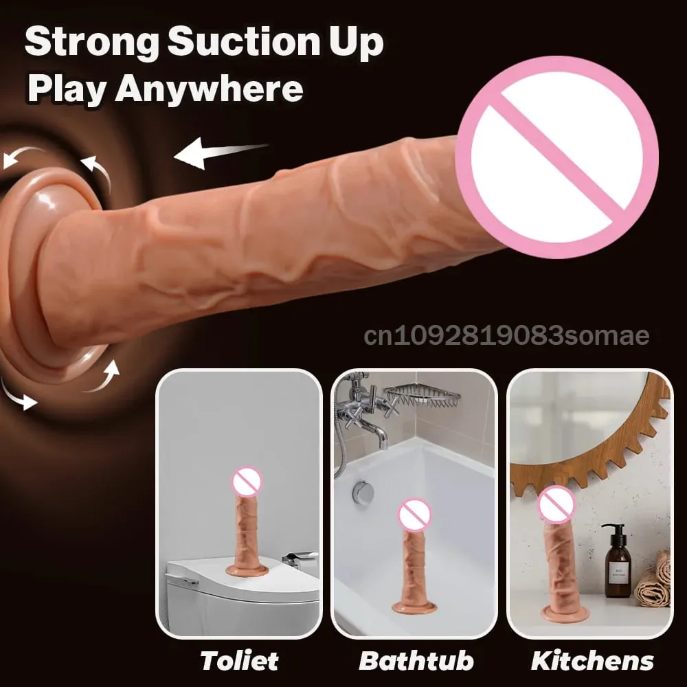 Pênis realista vibrador silicone iniciante g-ponto vagina anal vibrador com forte ventosa brinquedos sexuais adultos para masturbação feminina — image 2