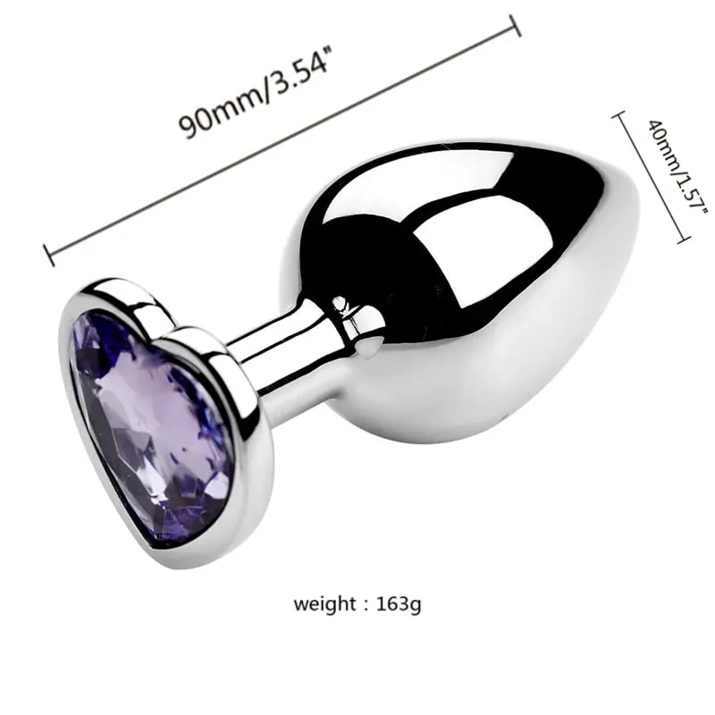 S/M/L anální kolík Heart Metal Crystal anální kolík pro ženy Odnímatelný anální kolík z nerezové oceli Muži Stimulátor Anální sexuální hračky Dildo