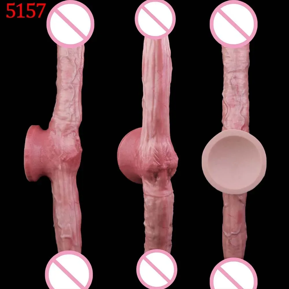 47cm Realistic Long Dildos Double Head Anal Vaginal Stimulator Sex Toy With Sucker For Lesbian Couples Gay Men Adult Tools