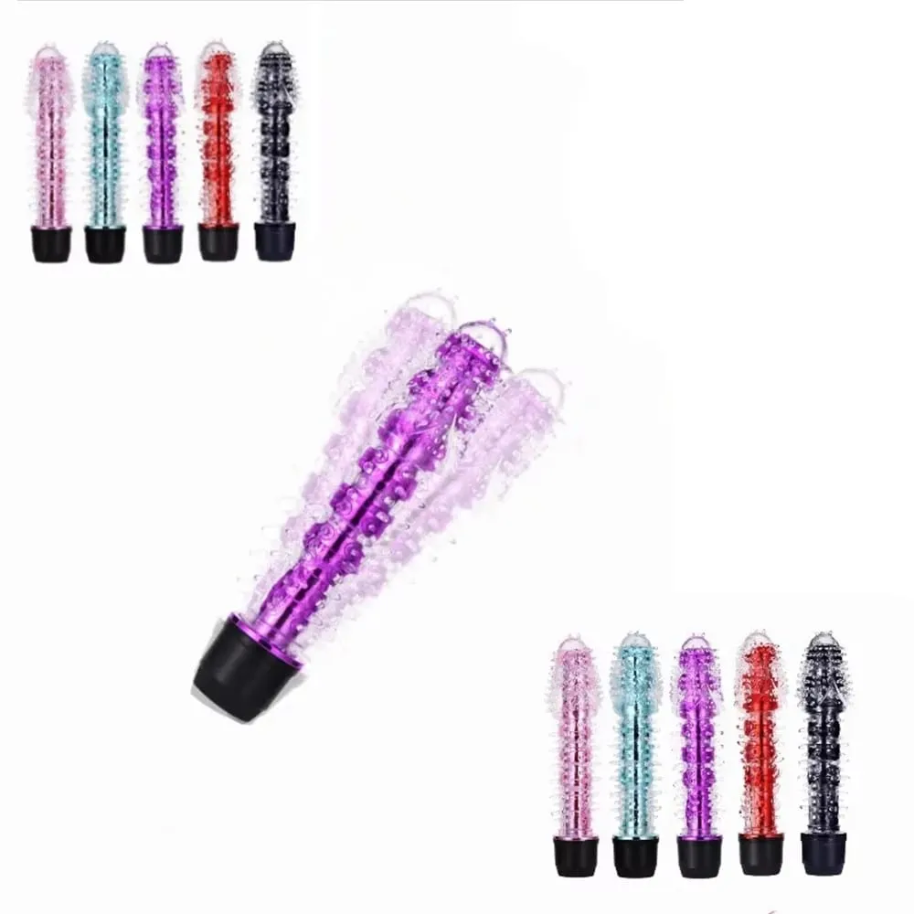 Small Bald Vibrators G-Spot Vibrator for Women Realistic Jelly Dildo with Thorn Dragon Beard Clitoris Stimulator Adult Sex Toys — image 1