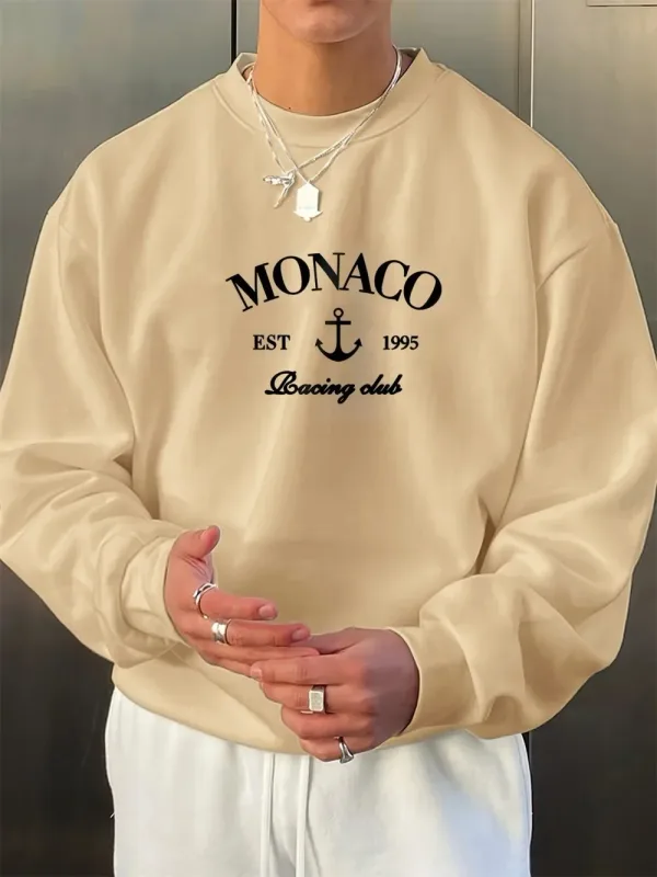 The new men's round-neck sweatshirt for Spring and Autumn 2026 is casual and comfortable with 3D letter pattern printing — image 7