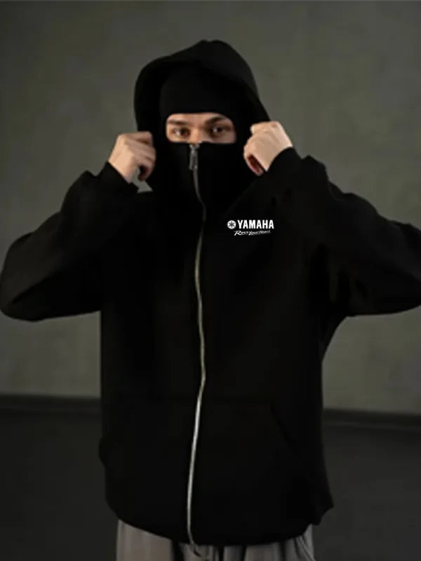 Yamaha Logo gedruckt Baumwolle Radfahren Maske Reißverschluss Hoodie Männer und Frauen Herbst und Winter neue Stil Mode lässig Retro Radfahren Jer