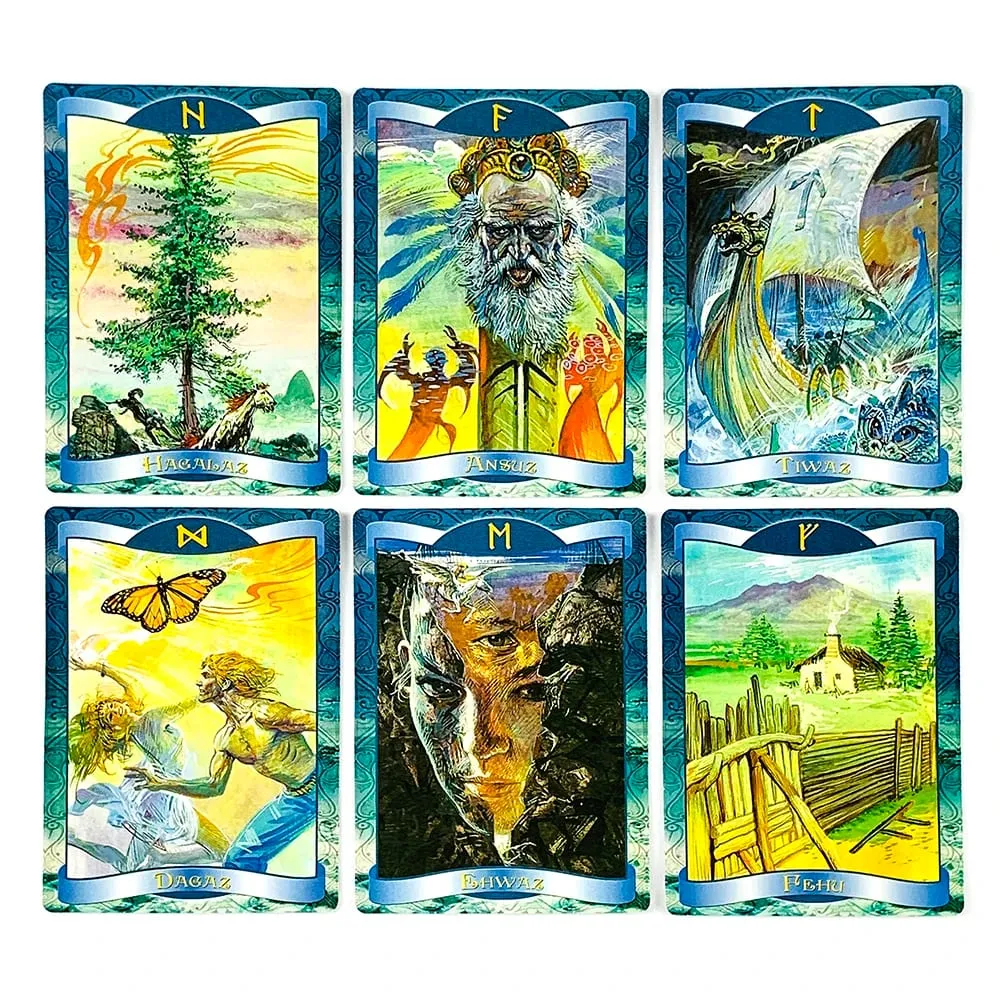 New Runes Oracle Cards 24 Cards Nordic Rune Oracle Cards Mystic Divination Deck Cards Game for Spiritual Meditation 10.3*7.3cm — image 4