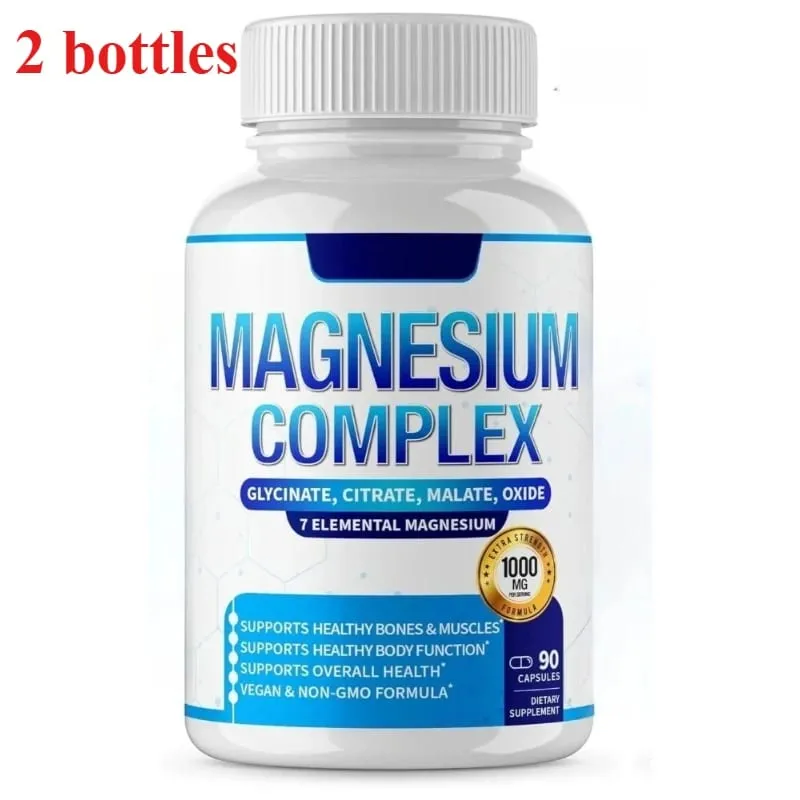 Supplément de magnésium 1000 mg complexe 7 en 1 avec glycinate citrate malate taurate soutient la relaxation musculaire soutien au sommeil 90 Ct — image 8
