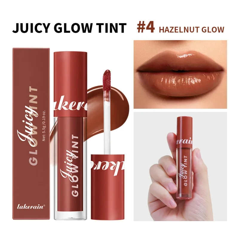 Juicy Glow Lip Tint Mirror Shine Lip Gloss Idratazione profonda Idratante rugiadoso a lunga durata Trucco per labbra colorato ad alta lucentezza non appiccicoso — image 10