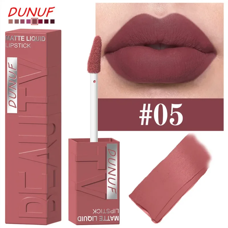 Batom labial fosco, 8 cores, suave, fácil de aplicar, tubo quadrado de brilho, veludo, à prova d'água, tridimensional, sexy, maquiagem de batom — image 11
