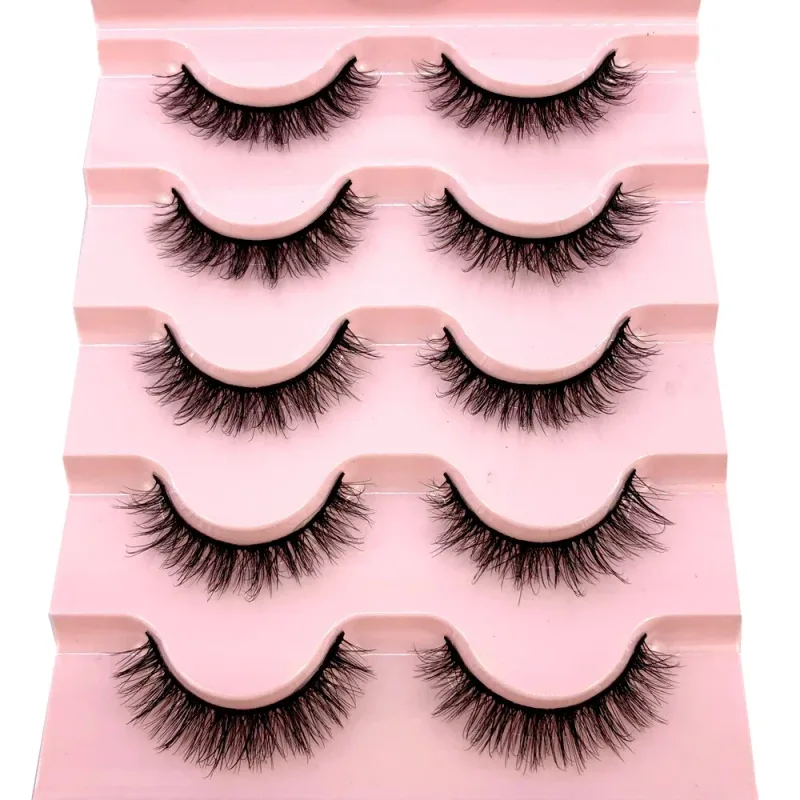 New Cat Eye Lashes 5/7/10 pairs 3D Faux Mink Eyelashes Winged Fluffy Fake Lashes Soft Natural long Full Strip Lash Make — image 36