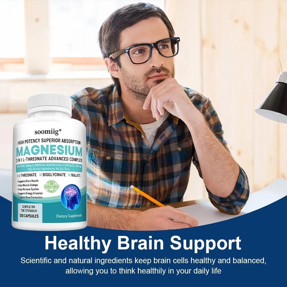 3 σε 1 - L-Threonate Magnesium Glycinate Malate Υγεία του εγκεφάλου Υποστήριξη ύπνου Ενισχυμένη ανοσία Ενεργειακός μεταβολισμός — image 3