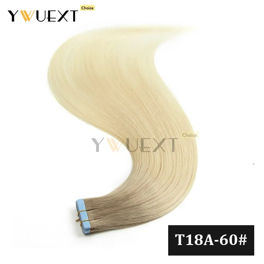 20pcs/Pack Gradient Colors Tape in Human Hair Extensions Add Volume And Length for Women 30g 16-20 inches Salon Quality YWUEXT — image 10