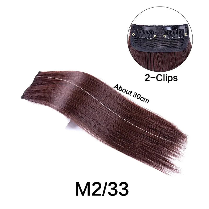 Synthetic 10"20"30Cm Clip In Extension Straight Hair Pad Hairpieces Thinning Hair Invisible Seamless Hair Pads Increase Hair