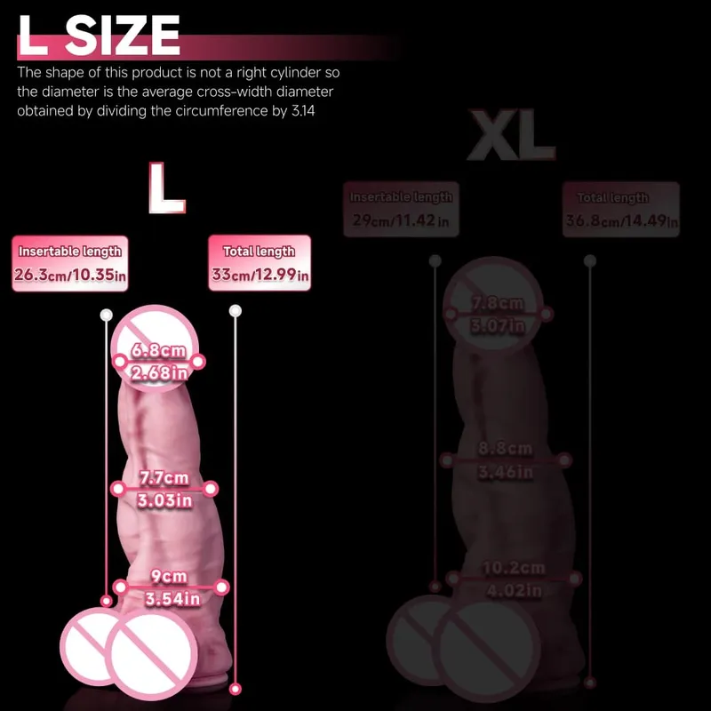 Oieffur Horse Dildo untuk Wanita Platinum Silicone Dildo Besar dengan Suction Cup Massage Dubur Faraj Besar Zakar Mainan Seks untuk Dewasa — image 10