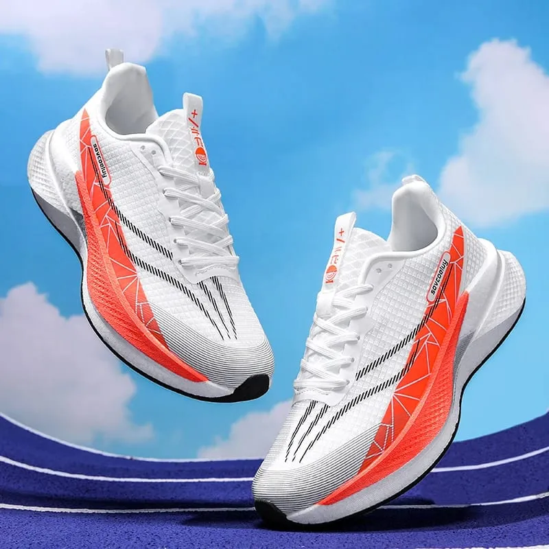 Men Carbon Plate Running Shoes Breathable Women Athletic Tennis Sneakers Cushion Sport Trainers Outdoor Marathon Jogging Shoes