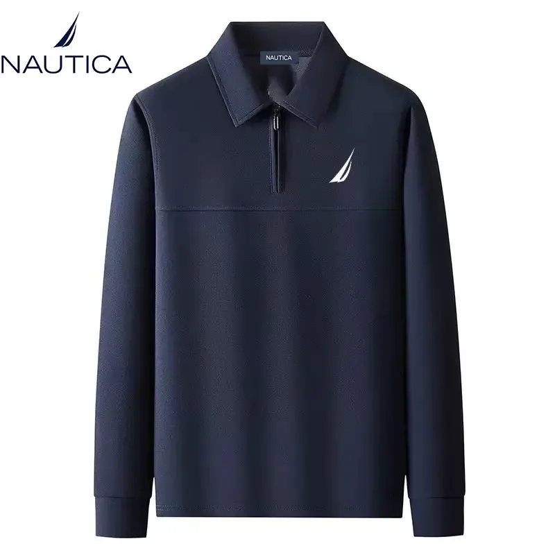 Nautica men's and women's half-zip front-neck pullover sweaters for autumn and winter high-quality casual business sweatshirt — image 8