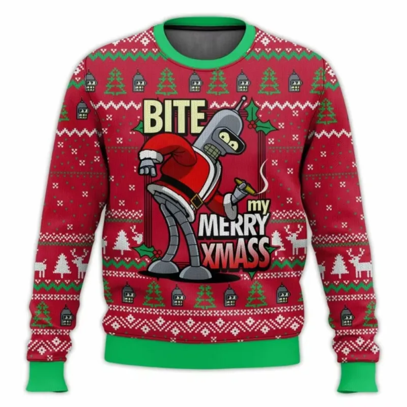 New 2026 Merry Christmas Santa Claus 3D Printed Christmas Sweater Holiday Merry Christmas Autumn Round Neck Pullovers Sweatshirt — image 5