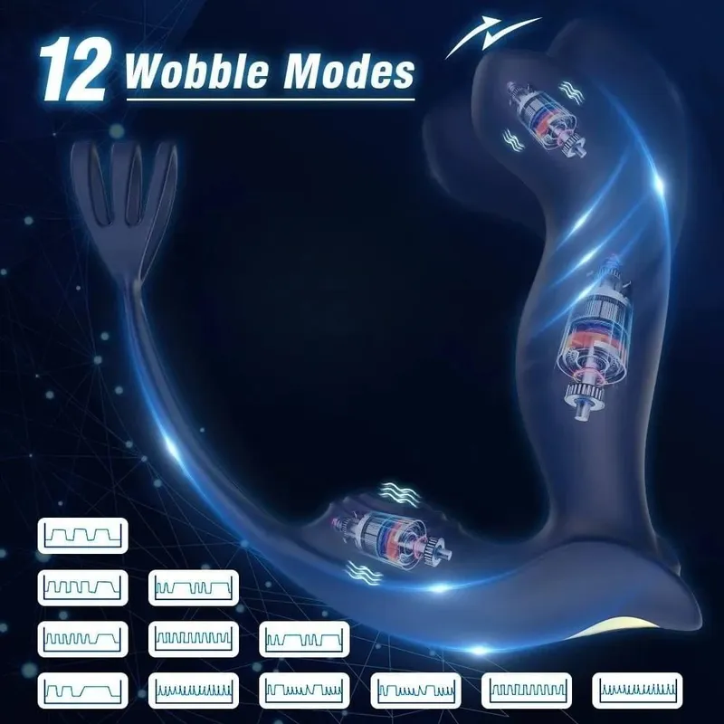 Anal Vibrator Bucking Prostate Massager With Penis Ring Remote Control Vibrating Butt Plug Cockring Anus Sex Toy Para sa Mga Lalaki Mag-asawa