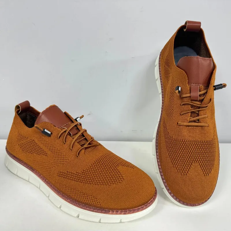 Men Knit Mesh Casual Sneakers Lightweight Lace Up Walking Shoes Flexible Non Slip Soft Breathable Big Size Male Outdoor Footwear — image 12