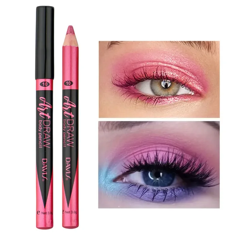 Pena Eyeliner Bibir 15 Warna Hitam Biru Multiwarna Metalik Mutiara Glitter Matte Finish Pena Rias Mata Gaya Smokey Punk — image 17