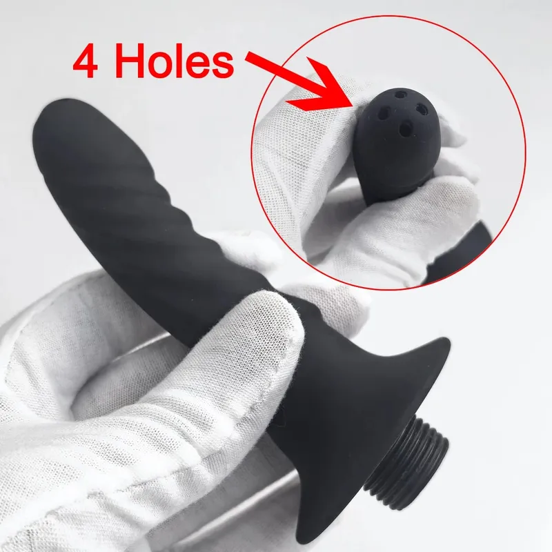 1ชิ้นซิลิโคนก้นล้างplug-inห้องอาบน้ำฝักบัวสวนทวารหนักdilatorsทำความสะอาดห้องน้ำผู้ใหญ่เซ็กส์ทอยBDSMทาสสุขภาพทางเพศ