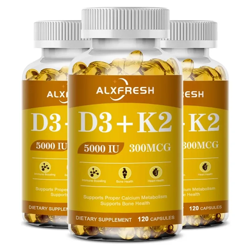D3K2 Vitaminecapsules 5000 IE 300 mcg voor calciumabsorptie Bottanden Immuunsysteem en hartgezondheid Niet-GMO — image 8