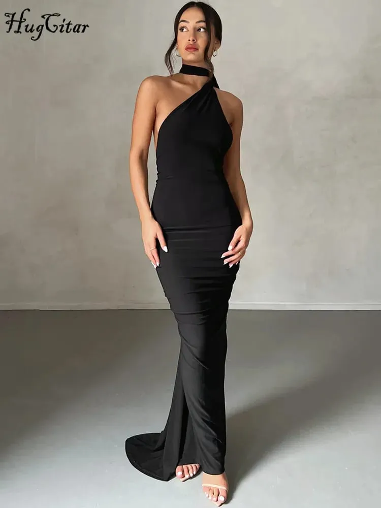 Hugcitar One Shoulder, ρυθμιζόμενο κασκόλ με ρολό, σέξι μάξι φόρεμα 2025, Κομψό γυναικείο φόρεμα Streetwear Y2K — image 6