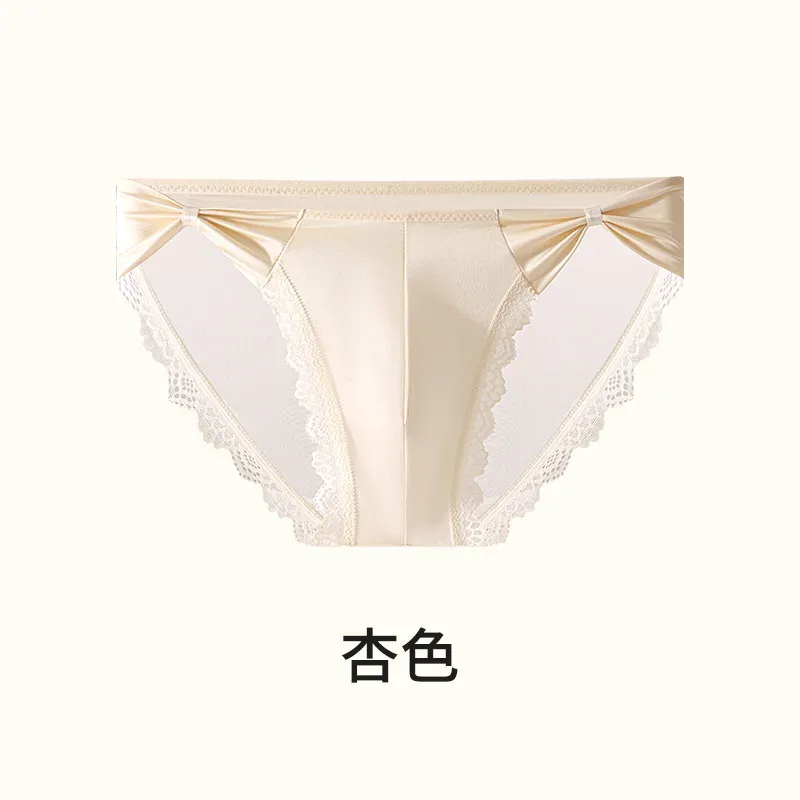 Women Panties for Men Bow High Cut Briefs Lace Mesh Sheer Underwear U Convex Pouch Breathable Underpant French Style Nightwear — image 28