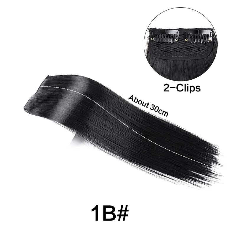 Synthetic 10"20"30Cm Clip In Extension Straight Hair Pad Hairpieces Thinning Hair Invisible Seamless Hair Pads Increase Hair