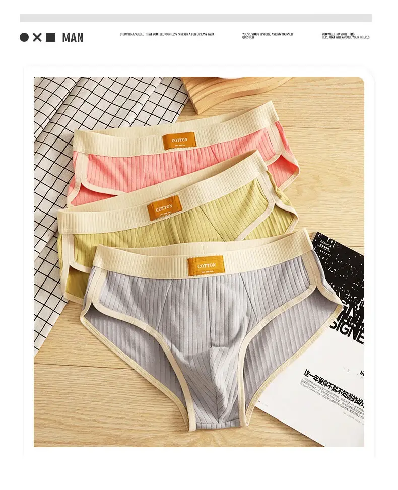 Celana Katun Pria Celana Dalam Nyaman Kualitas Tinggi Celana Pendek Sejuk Pakaian Dalam Lembut Kantong Tonjolan U Celana Dalam Seksi Homme Cueca — image 7