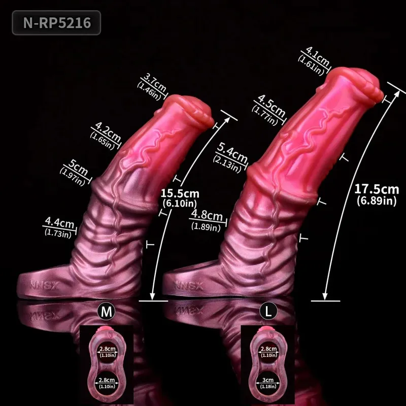 Large Horse And Wolf Penis Sleeve Closed Cock Sheath Sex Toy For Men Penis Enlargement Delay Ejaculating M L XL Size