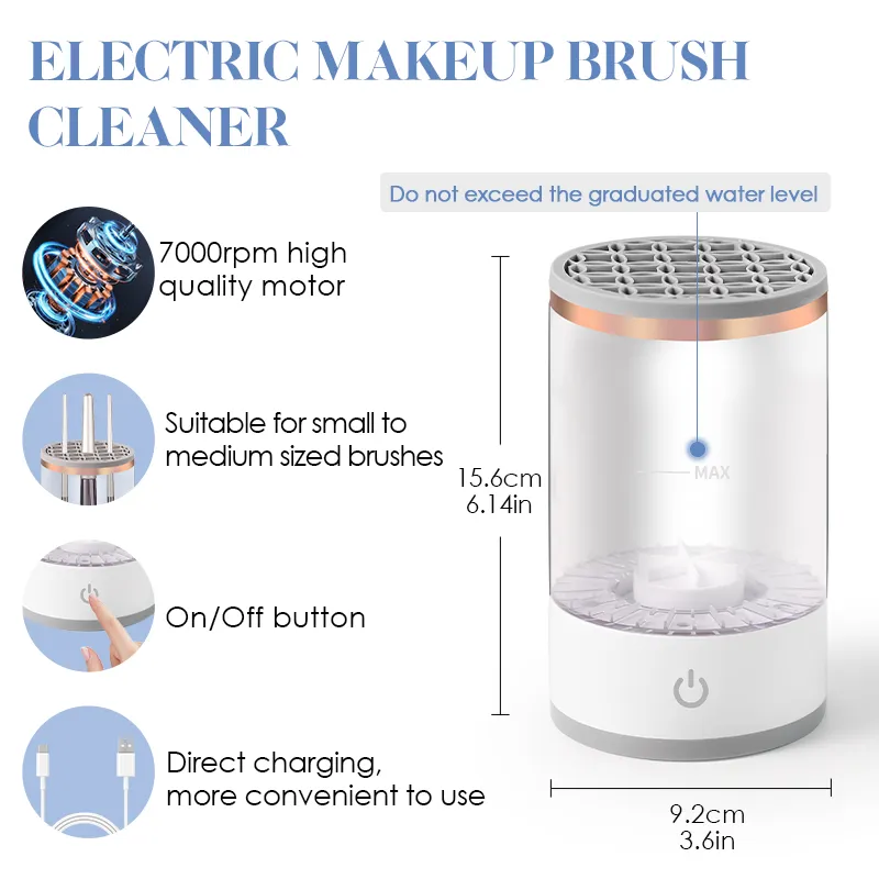 Portátil usb escova de maquiagem limpador 3 em 1 elétrica escovas cosméticas limpeza secador ferramenta lavagem automática maquiagem limpador para mulher — image 2