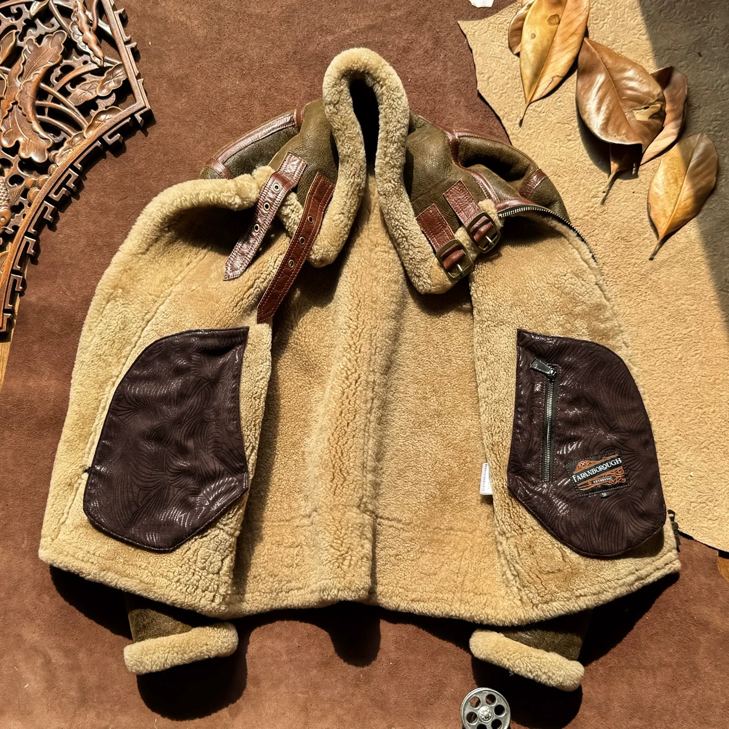 CC Shop Best.Vintage Nubuck Leather.2026 New Winter Thick Wool Leather Coat.100% Natural Fur Jacket.Real Sheepskin With Wool
