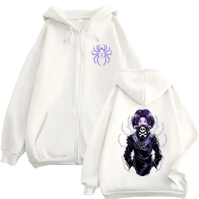 Anime Hunter X Hunter Feitan Portor Zipper Hoodies Men Women Clothing Oversized Fleece Zip Up Hooded Sweatshirts Coat Streetwear