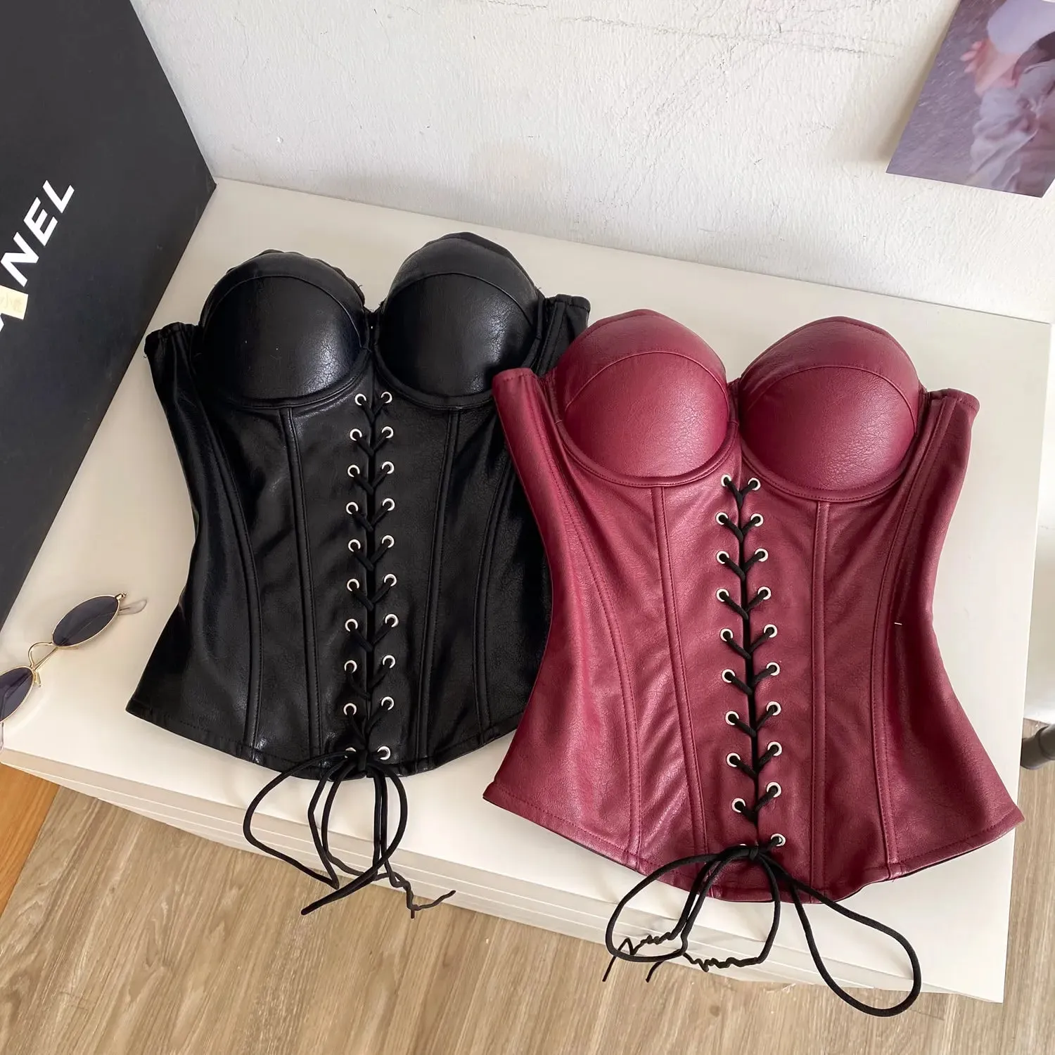 Sexy Off Shoulder Bandage Chic Crop Top Corset Bustier Fashion Camis Autumn Slim Fit Women Tank Top — image 3
