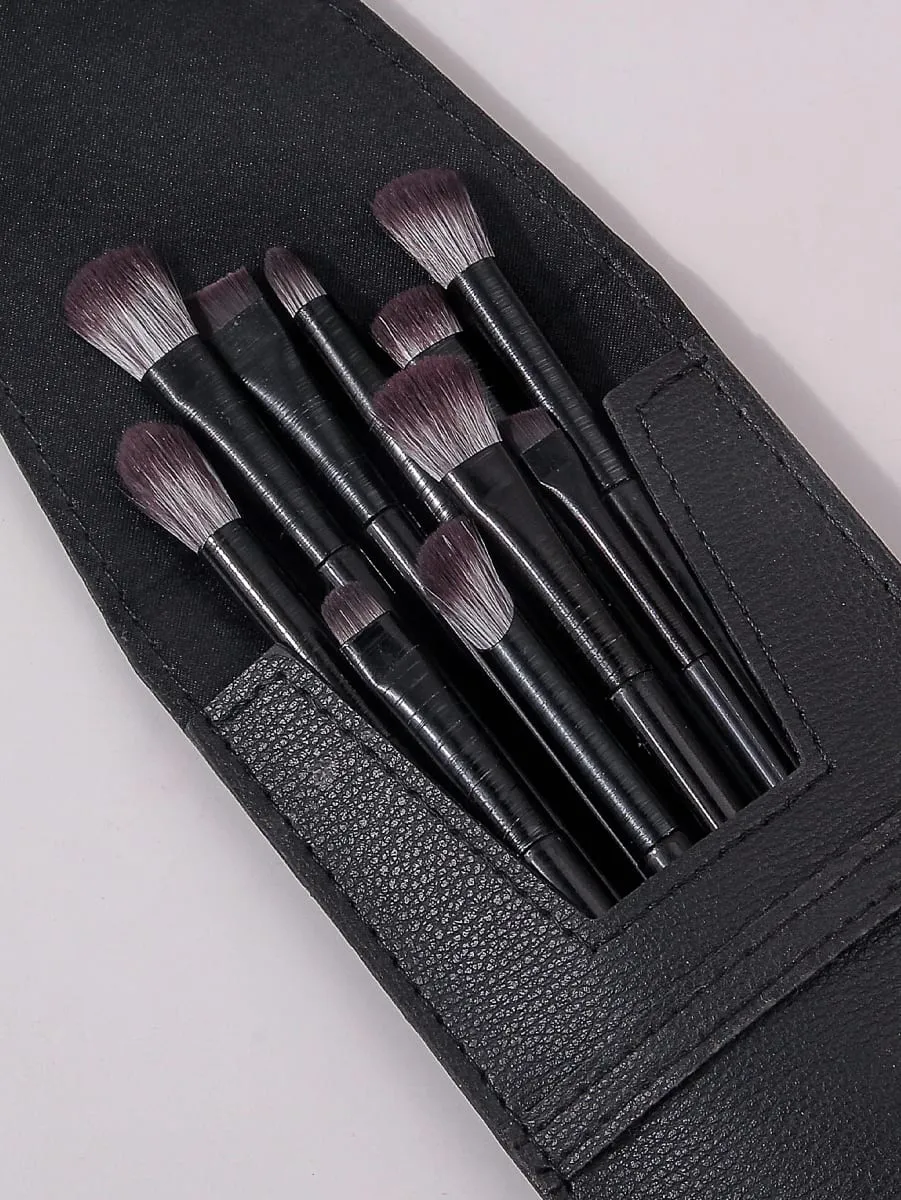10-częściowy zestaw pędzli do makijażu oczu: Pędzle do cieni do powiek Aegyo-sal z etui na pędzle do makijażu ze skóry PU — image 4