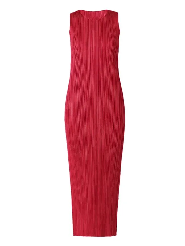 Miyake Plissee Frauen Kleid Sommer Ärmellose Lange Klassische Koreanische Mode Lässig Elegante Weibliche Lce Wasser Blau Strand Kleid TP5045 — image 24
