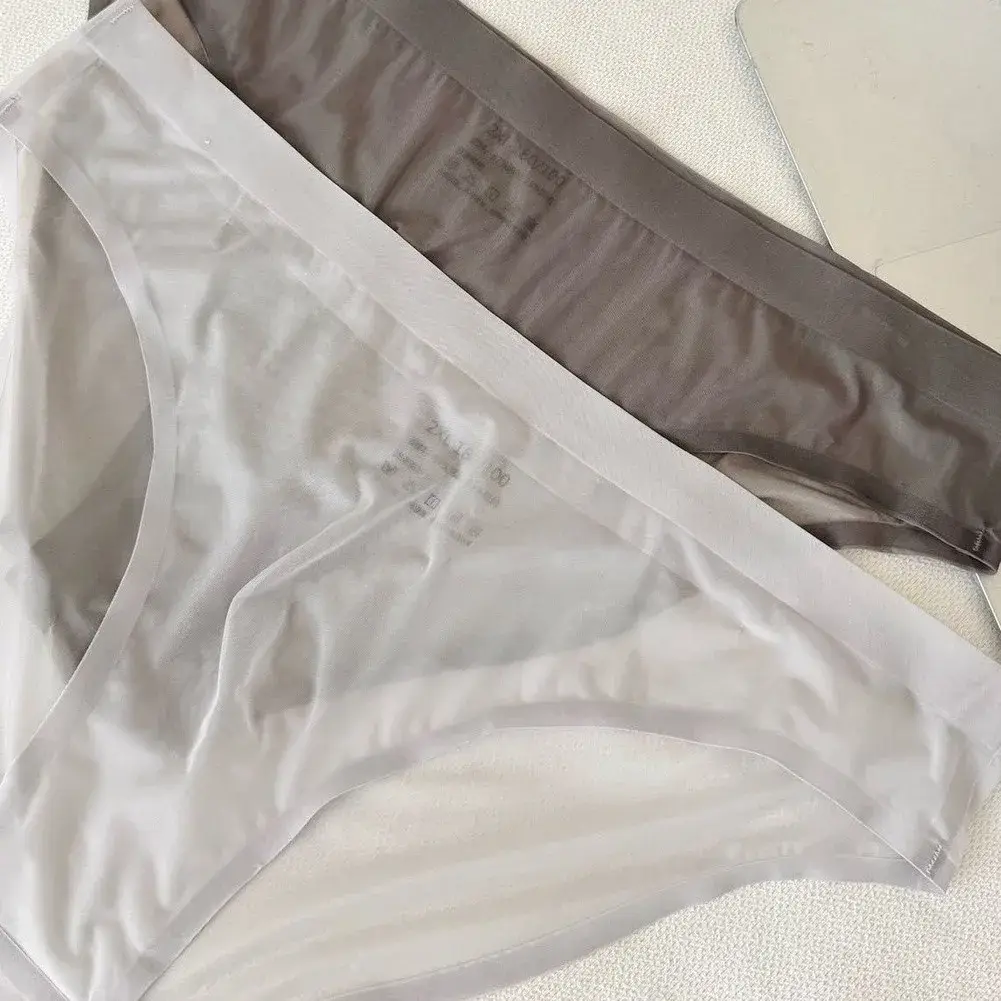 1 Pc Mannen Ultradunne Transparante Naadloze Ijs Zijde Slips 3D Ardennen Pouch Mid Taille Ondergoed Ademend Mannelijke lingerie