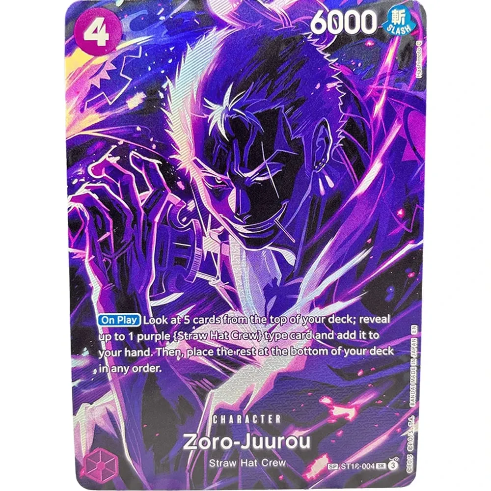 Collection Cards Roronoa Zoro ST18-004 EN Shining Creativity Rare Holographic Embossed Textured Foil Cards — image 6