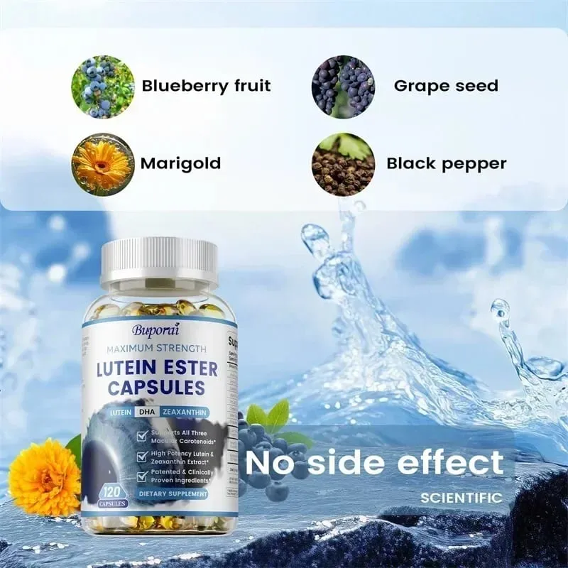 Cápsulas de éster de luteína - Apoiam a saúde ocular, mantêm a visão clara, aliviam a fadiga ocular, anti-oxidação, protegem contra os raios UV
