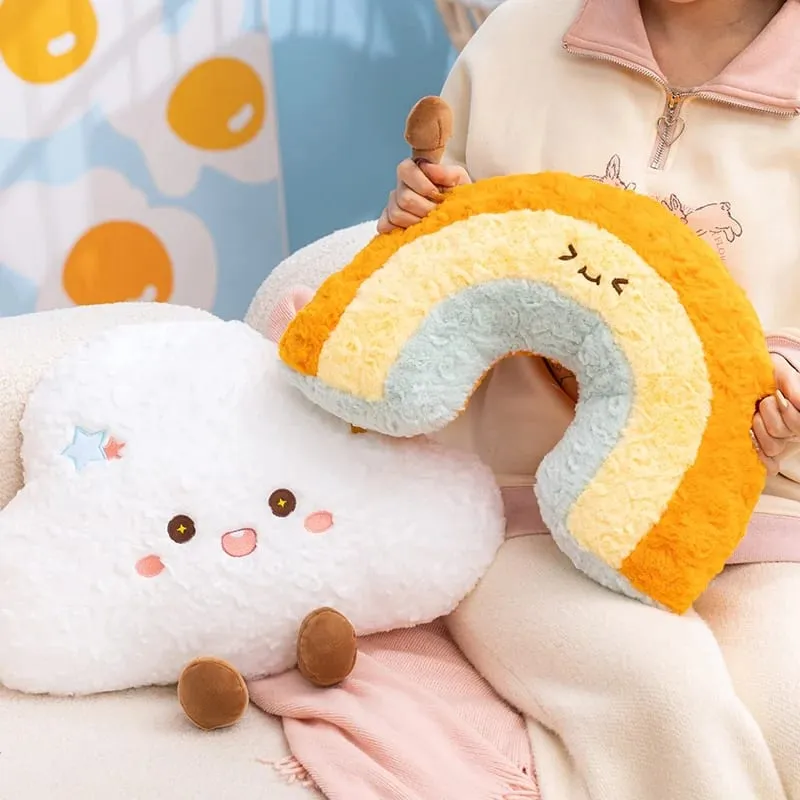 Χαριτωμένο καρτούν Rainbow Cloud Μαξιλάρι Kawaii Γεμισμένο Μαξιλάρι Μαλακό Γέμισμα οικιακού γραφείου Αυτοκινήτου Μαξιλάρι ύπνου Πλάτη Καλά δώρα — image 3