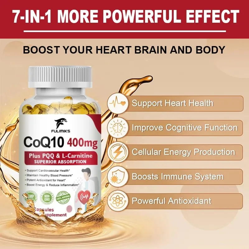 Buy 2 Get 2 Free! CoQ10 Ubiquinol 400mg Capsules Superior Absorption for Heart Health Cellular Energy & Antioxidant Defense — image 5