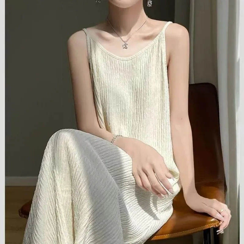 Original Black White ชิบะจีบกระโปรงแฟชั่นชุดกระชับสัดส่วนผู้หญิง Casual All-Match หลวม Drooping Dress — image 2