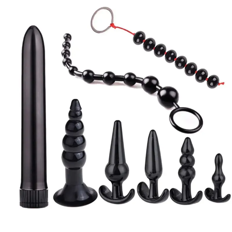 4/5/7/8 pçs/set silicone butt plug vibrador masturbação anal plug vaginal brinquedos sexuais combinação anal grânulo dilatador brinquedos para gay