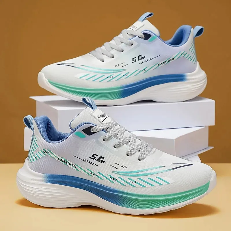 Men Running Shoes Lightweight Breathable Mesh Sneakers Thick Sole Cushioning Casual Walking Shoes Size 39-44 — image 4