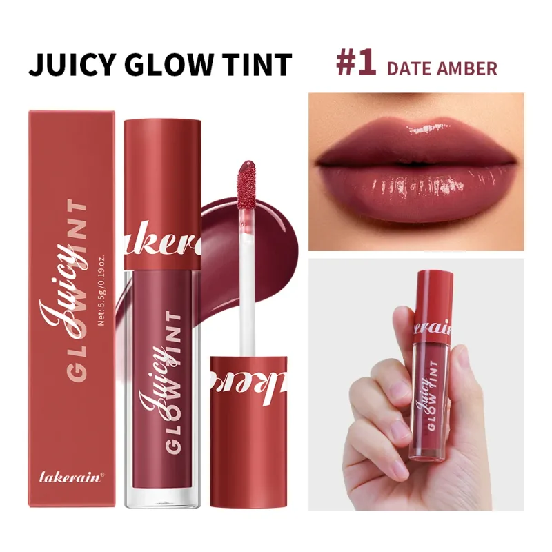 Juicy Glow Lip Tint Mirror Shine Lip Gloss Idratazione profonda Idratante rugiadoso a lunga durata Trucco per labbra colorato ad alta lucentezza non appiccicoso — image 8