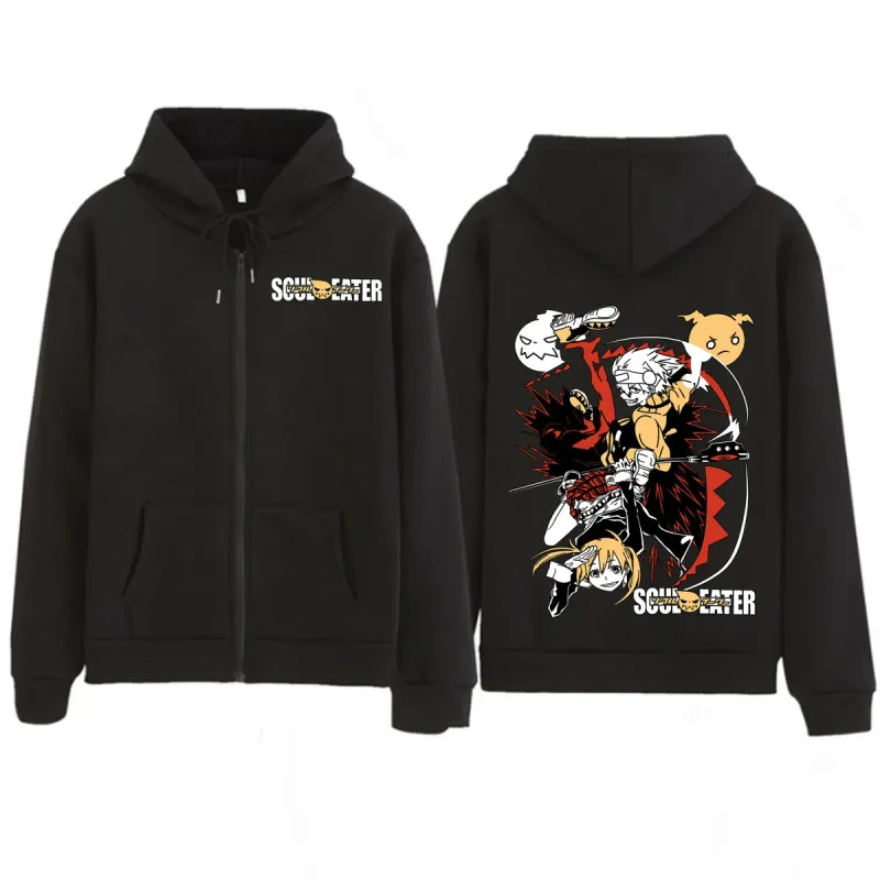 Anime Soul Eater MAKA ALBARN Rits Hoodies Grappige mannen Vrouwen Kleding Mode Oversized Kleding Casual Lange Mouw Streetwears — image 1
